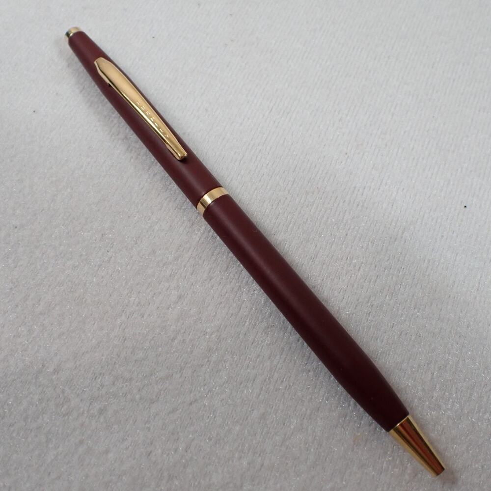 Vintage Apollo Computer Bradley USA Burgundy Gold Executive Ballpoint Pen